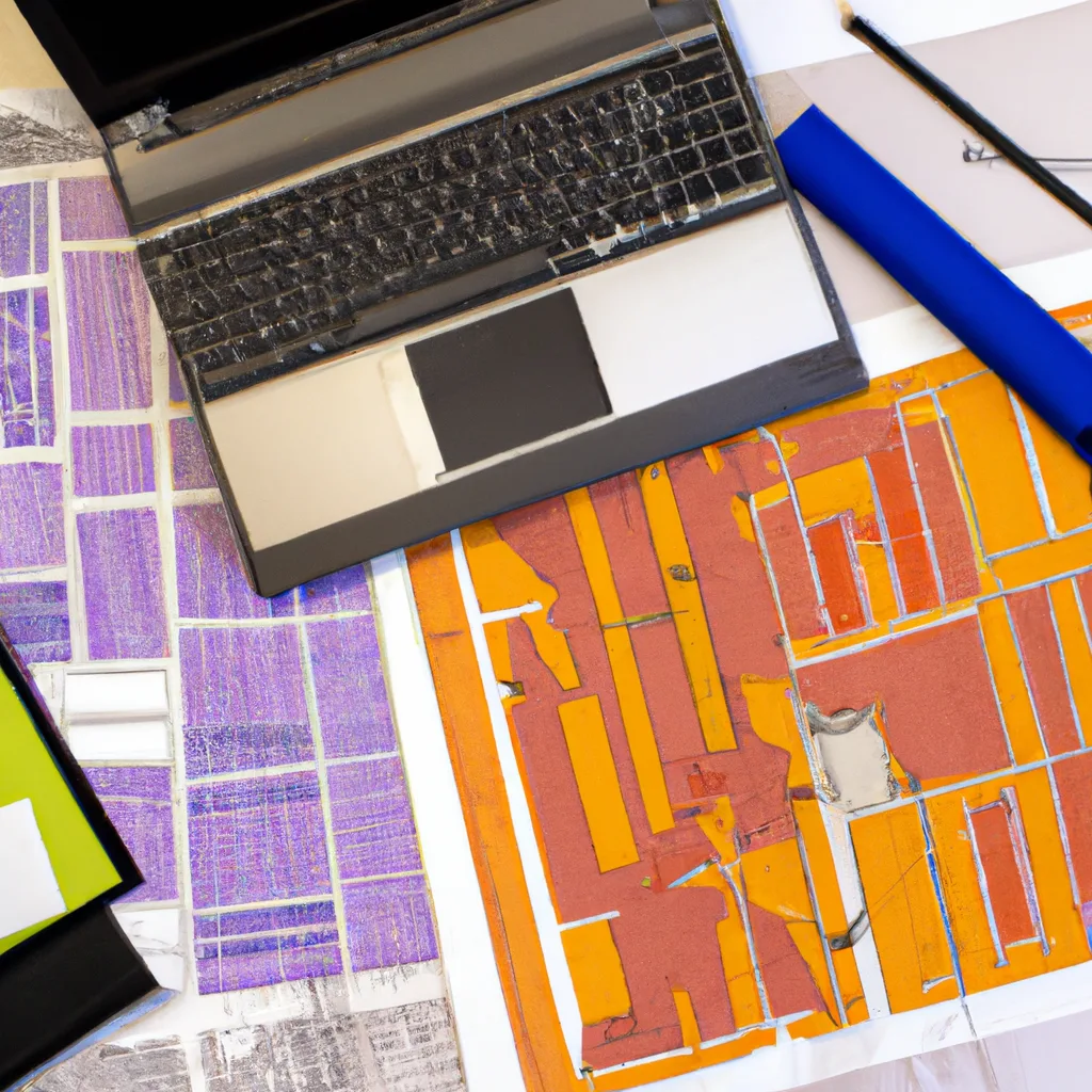 Architect reviewing land development site plans and zoning maps at a desk
